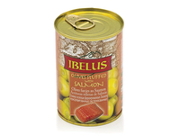 Žaliosios alyvuogės įdarytos lašišomis IBELUS, 280 g