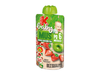 Obuolių ir braškių tyrelė su vitaminu C nuo 6 mėn., Kubuš baby, 120g