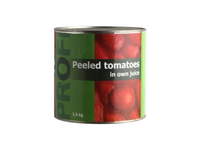 Pomidorai be odelės PROFI, savo sultyse, 2,5 / 1,5 kg