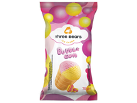 Valgomieji ledai THREE BEARS kramtomos gumos skonio, vafliniame indelyje, 75 g, 145 ml