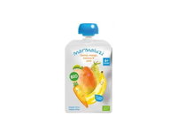 TYRELĖ Eko Morkų, mangų, bananų, kriaušių - 6 mėn 90g Pouch MARMALUZI