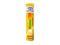 VITAL POWER VITAMINAS C 1000MG SU CINKU IR RUTINU, 20 šnypščiųjų tablečių