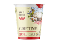 Grietinė WELL DONE, 30 % rieb., 400 g