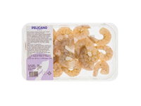 Pelicano atitirpintos baltakojės blyškiosios krevetės žaliojo sviesto skonio marinate, 350g, ASC (be galvų, be kiauto, 40/50)