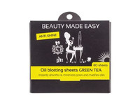 BEAUTY GREEN TEA popieriaus lapeliai, sugeriantys odos riebalų perteklių (80 vnt.)