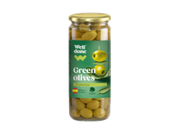 Konservuotos žaliosios alyvuogės be kauliukų WELL DONE, 450 g