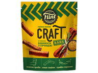 Duonos užkandžiai FLINT, Craft, kabanosių ir garstyčių skonio, 80 g