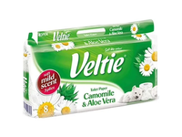Tualetinis popierius VELTIE CAMOMILE ALOE, 8VNT., 3SL., 150 LAP.