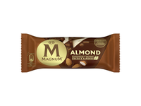 Vaniliniai valgomieji ledai MAGNUM ALMOND, su pieniško šokolado glajumi ir migdolais, 110 ml