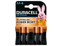 Baterijos DURACELL Optimum, AA, 4 vnt.
