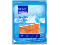 Šaltai rūkyta atlantinių lašišų filė NORVEN, pjaustyta, 100 g