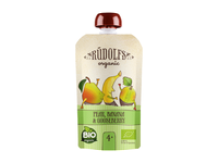 Ekologiška kriaušių, bananų, agr. tyrelė RŪDOLFS, 4+ mėn., 110 g