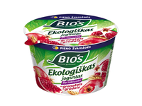 Ekologiškas jogurtas be laktozės su granatais ir grūdais BIOS, 3,2% rieb., 200 g