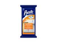 Drėgnos servetėlės"Presto Clean" virtuvei, 72 vnt.