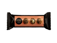 Šokoladiniai triufeliai PURE su marcipaninio kremo įdaru ir traškiu amaretti sausainių dekoru, 32g