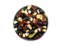 Marin.alyvuogės su saulėje dž. pomidorais ir česn.(be kaul.), 300 g