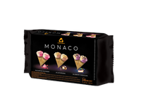 Valgomieji ledai MONACO trijų rūšių vafliniame ragelyje, 6 porcijos, 360 g, 624 ml