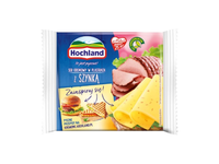 Lydytas sūris HOCHLAND su kumpiu riekelėmis, 19% rieb. s. m., 130 g