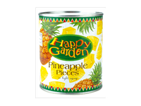 Konservuotų ananasų gabaliukai HAPPY GARDEN, 830 g