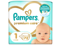 Sauskelnės PAMPERS Premium Care, Value Pack, 1 dydis, 72 vnt.