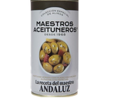 Žaliosios alyvuogės MAESTROS ACEITUNEROS, pagal Andalūzijos skonį, su pip., papr., česn., 350/185 g