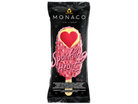 Valgomieji ledai MONACO Sparkling Heart, citrinų ir aviečių glaistu, 70 g