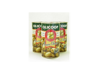 Alyvuogės OLICOOP, žalios, be kauliukų, S dydis, 4,3 kg / 2 kg