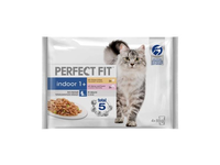 Konservuotas kačių ėdalas PERFECT FIT, su vištiena ir žuvimi, 4 x 85 g
