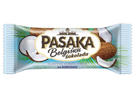 Šokoladu glaistytas varškės sūrelis PASAKA su kokosais, 21 %, 40 g