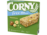 Javainių batonėliai CORNY FREE su lazdyno riešutais, 120 g
