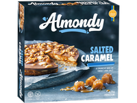 Šaldytas sūrios karamelės pyragas ALMONDY, 420 g, nepjaustytas