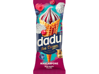 Maskarponės sūrio skonio grietininiai ledai DADU su miško uogų įdaru, 150ml