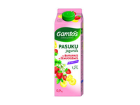 Pasukų jogurtas GAMTOS su bananais ir žemuogėmis, 1,2% r., be laktozės, 900 g