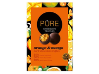 Šokoladiniai triufeliai PURE su apelsinų ir mangų kremo įdaru , 148g