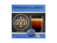 Kavos kapsulės AROMA GOLD ESPRESSO&LUNGO, 16 vnt