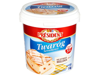 Varškė PRESIDENT, 4%, 1 kg (M)
