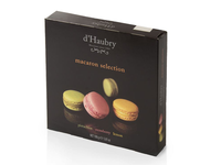 Sausainiai D'HAUBRY Macaroons, pistacijų, braškių ir citrinų skonio, 108 g