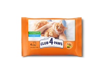 Kačių ėd. višt., lašiša CLUB 4 PAWS, 4x85 g