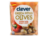 Žaliosios alyvuogės įdarytos paprikų pasta CLEVER MANZANILLA, 165 g