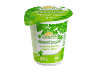 Valgomasis natūralus jogurtas FARM MILK, 3 % rieb., 400 g