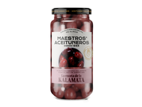 Raudonosios Kalamata alyvuogės su kauliukais, MAESTROS ACEITUNEROS, 345/190 g