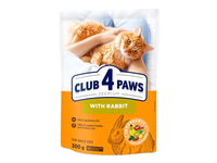 Sausas kačių pašaras su triušiena CLUB 4 PAWS, 300g