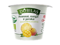 Valg. ekol. jogurtas DOBILAS su anan., mang., 2,5-3,5% rieb., 125 g