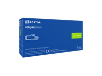 Vienkartinės pirštinės NITRYLEX Basic, nitrilinės, nepudruotos, mėlynos spalvos, S, 100 vnt.