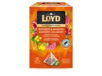 Vaisinės arbatos gėrimas LOYD Rooibos su manuka medumi avietėmis ir spanguolėmis, piramidė,20 x 1,7g