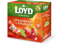 Vaisinės arbatos gėrimas LOYD, braškių ir rabarbarų skonio, 20 x 2g