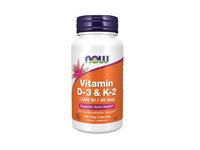 NOW Vitamin D-3 & K-2 120 Kapsulių (120 porcijų)