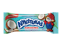 Kokosinis varškės sūrelis NYKŠTUKAS baltame pieniniame glaiste su kepintais migdolais, 25% rieb., 45 g