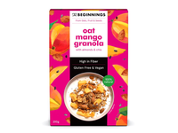 Veganiška avižinė granola THE BEGINNINGS, su mangais, 200 g