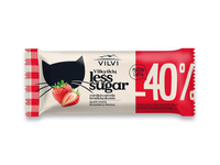 Glaistytas VILKYŠKIŲ varškės sūrelis LESS SUGAR, braškių sk., 30 %, 40 g